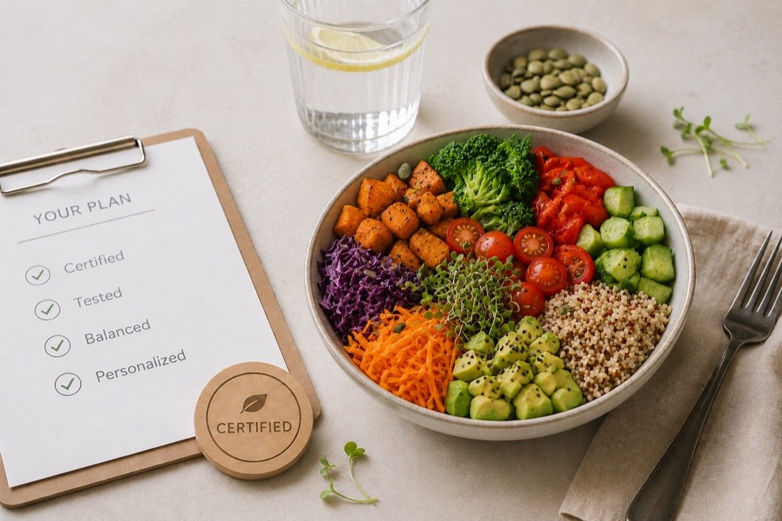 Certified, tested, balanced, and personalized nutrition plan